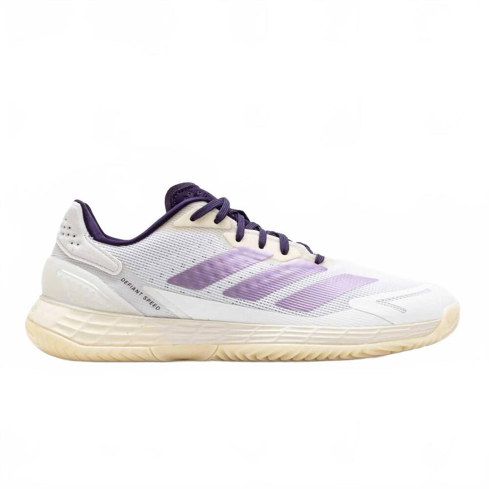 NEW ADIDAS women's defiant speed 2 tennis shoes in white/plum